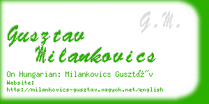 gusztav milankovics business card